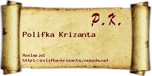 Polifka Krizanta névjegykártya
